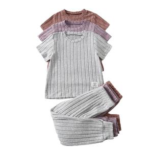 Jolyshlid Girls 6 Pieces Knit Outfits Short Sleeve Tee Tops and Pants Clothing Set (Purple, Grey, 7-8Y)