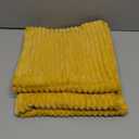 decorUhome Spring Corduroy Mustard Yellow Throw Pillow Covers 16x16 Set of 2 Decorative Soft Boho Farmhouse Couch Pillow Covers for Living Room Bed Sofa Broadside Striped Pillow Cases