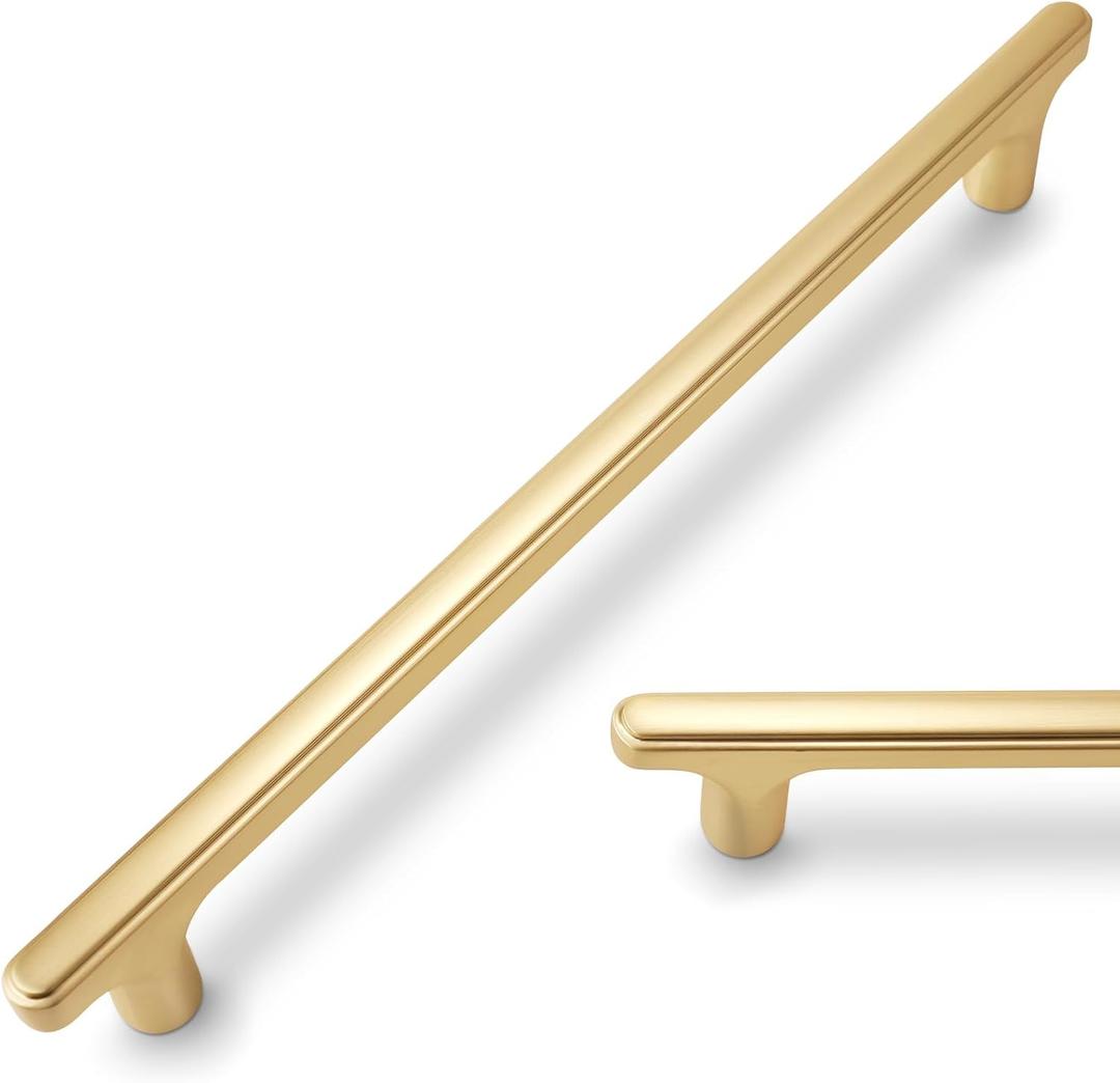 10 Pack 7-1/2 inch(192mm) Brushed Brass Kitchen Cabinet Handles Cabinet Pulls Gold Drawer Pulls Dresser Handles