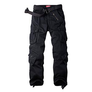 Women's Cotton Casual Military Army Cargo Combat Work Pants with 8 Pocket Black, Size US 10