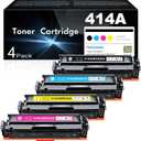 414A Toner Cartridges 4 Pack High Yield Replacement for HP 414A 414X to Use with HP Color Pro MFP M479fdw, M479fdn, M454dw, M454dn Series (with Chip -BK/C/Y/M)