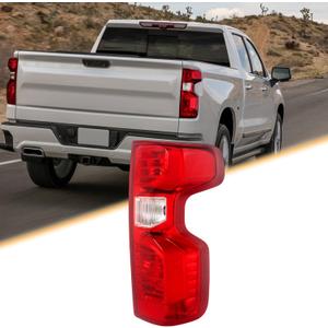 Taillight Assembly Compatible with 2019-2023 Chevy Silverado 1500 2500HD 3500HD Halogen Type Passenger Tail Light Brake Signal Rear Lamp with Bulb (NON-LED Model) (Right Passenger Side)