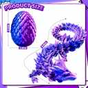 3D Printed Dragon Egg with Dragon Toys, Articulated Dragon Toys for Kids, Animals Figure Fidget Dinosaur Eggs, Kids Easter Eggs Basket Stuffers, Gifts for Boys and Girls 3 4 5 6 7 8 (Purple)