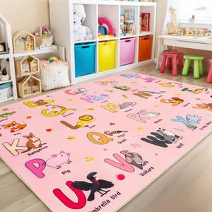 Bolacrom Kids Rugs for Playroom Educational Rug for Learn The ABC Alphabet, Soft Machine Washable Non-Slip Cute Carpet for Classroom Toddler Nursery Kids Room Decor Mat