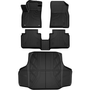 AOMSAZTO All Weather Floor Mats for Honda Accord 2026 2025 2024 2023 (Include Hybrid), TPE Floor Liner & Cargo Mat for Honda Accord Accessories 1st 2nd Row and Cargo Liner Trunk Mat Full Set, Black
