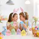 15pcs Easter Wooden Eggs Decorations, Wooden Eggs Table Decor Polka Dots Egg Signs with Rope for Home Decor, Party, Spring, Holiday Table Centerpieces for Tiered Tray