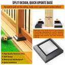 12 pcs 4x4 (Actual: 4"x4") Aluminum Deck Post Base Cover, for Railings, Stairs, Patios, Porches, Split Deck Post Skirt (Black)