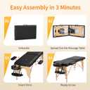BestMassage Massage Bed Portable Massage Table 24 inch Wide Lash Bed Height Adjustable 2 Folding Spa Table with Non-Woven Bag for Spa Footmassage Facial CareSpa Tattoo