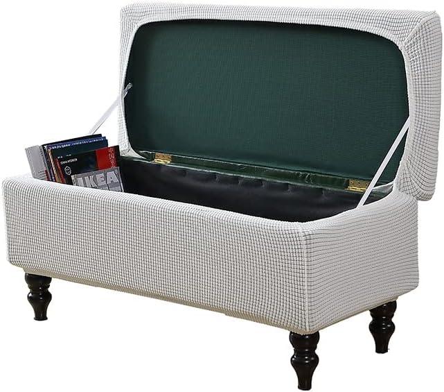 FUANGUI Ottoman Cover Stretch Storage Ottoman Bench Slipcover Printed Folding Storage Bench Ottoman Cover Footrest Stool Slipcover Footstool Protector Cover with Elastic Bottom,Medium (29)