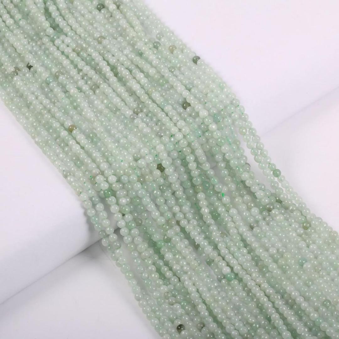 155pcs 2mm Natural Green Aventurine Stone Loose Round Beads Gemstone Smooth Samll Spacer Beads for jewerly Making Bracelet Necklace