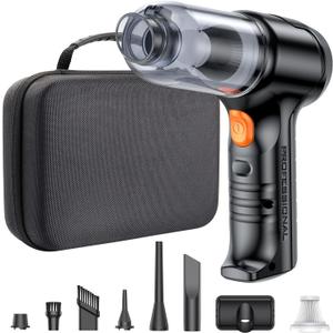 SEALIGHT Handheld Car Vacuum Cleaner, 4 in 1 Mini Vacuum Cleaner Air Duster, High Power Suction with Multi-Nozzles for Car, Home, Office, Pet