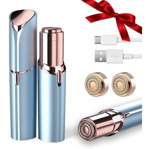 innobeaut Electric Facial Hair Remover for Women with 2 Replacement Heads | USB-C rechargeable, LED reveals fine hairs, Portable hair removal device for upper/lip/chin/peach fuzz, Travel-friendly