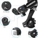 Rear Derailleur, Huazu Bike Parts Gear Shifter for RD-TZ31-A with Direct Mount/Hanger Mount for 6/7 Speed Mountain Bicycles