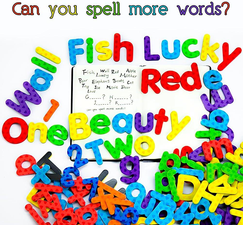 Magnetic Letters and Numbers for Classroom Educating Kids in Fun -Educational Alphabet Refrigerator Magnets Building Preschool Toddler Spelling and Learning Rfidge Magnets-112 Pieces