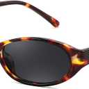 FEISEDY Retro Oval Womens Sunglasses, Trendy Cat Eye Skinny Chic Narrow Y2K 90s Small Sunnies B9177