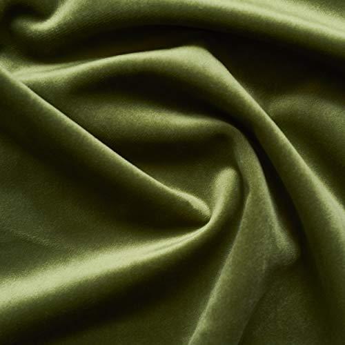 Solid Drapery/Upholstery Soft Velvet Fabric Color Olive Green