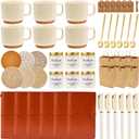 Baby Shower Prizes for Game Winners 6 Sets Baby Shower Games Prizes Ceramic Mugs with Metal Spoons Woven Coasters Notebooks with Pens Scented Candles Gift Bags Wedding Bridal Shower Favors for Guests