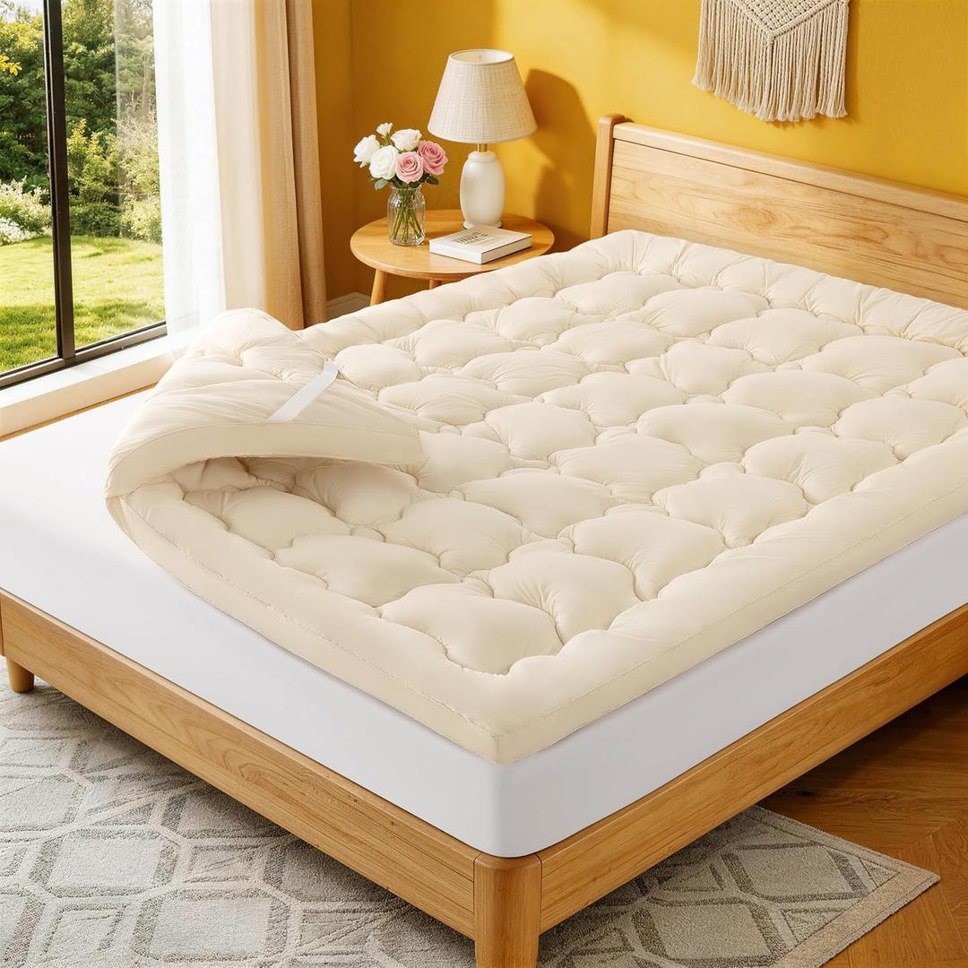 Luxury 60% Organic Wool + 40% Organic Cotton Mattress Topper Queen(60"x80")
100% Australian Merino,Extra Soft Wool Mattress Pad for Back Pain Relief,Enjoy five-star hotel sleep experience