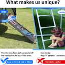 Universal Trampoline Slide 60" * 20" Slide with 2 Iron Plasticized Handles Buffer Bottom Wear-Resistant Fabric Safety Ladder for Kids and Toddle