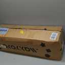 MAXYOYO Modern Accent Chair, Comfy Living Room Chair with Metal Frame Wooden Armrest, Upholstered Armchair with Soft Cushion for Bedroom Balcony Lounge Reading Room, Dark Green (Standard)