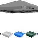 KAMPKEEPER Replacement Top Pop Up Canopy Tent Cover Roof with Air Vent and Adjustable Elastic Strap, Polyester UV Waterproof for Outdoor Garden Patio Sun Shade(Top Only) (Dark Grey, 10x10FT)