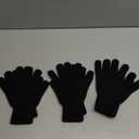 3 Pairs Magic Gloves Men Women Black Warm Winter Knit Gloves for Kids Teens Adults Cold Weather Gloves Boys Girls, X-Small