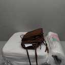 AAAAAcessories D-Shaped Chair Cushions, 2" Thick Dining Chair Pads with Ties and Removable, Machine-Washable Cover, 17" x 16", Set of 6, Brown