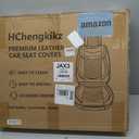 HChengkikz Nappa Leather Car Seat Covers Full Set, Gray Car seat Protector 5 Seats, Waterproof Car Seat Cushion, Universal Automotive Seat Covers Fit for SUV Truck Pick-up Sedan, Front and Rear