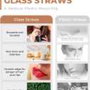 Foogwee 20 Packs Reusable Glass Straws Set, 8.5'' x 10mm Clear Drinking Straws for Smoothies, Shakes, Coffee, Juice, Sodas, Milk, Tea, Cocktails, Set of 8 Straight and 8 Bent with 4 Cleaning Brushes