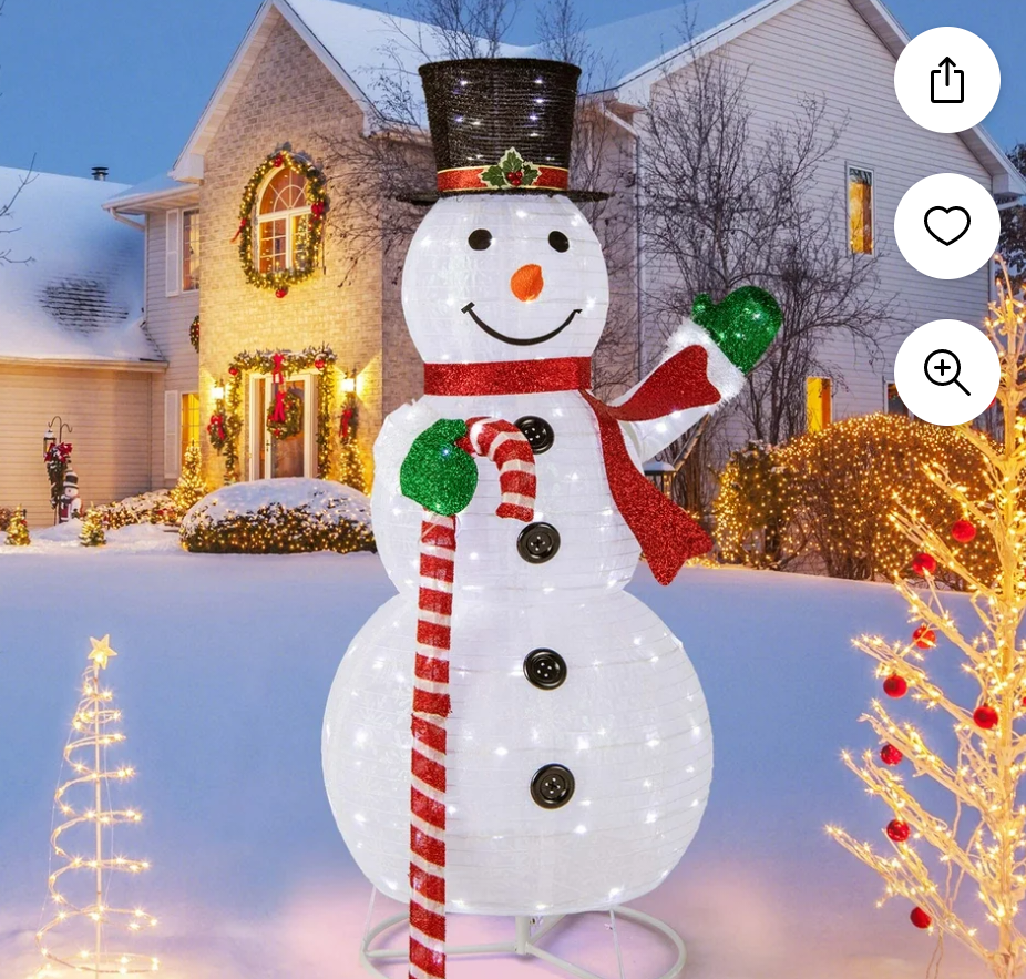 5 FT Pre-lit Christmas Snowman Pop-up Xmas Holiday Decoration with 180 LED Lights