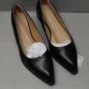 LingxiaUne Dress Shoes for Women, Comfortable Dressy Flats, Womens Chunky Heel Pumps with Arch Support and Pointed Toe (12, B-black Matte)