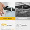 CHAOREN Mens Belt - Braided Stretch Golf Belt for Men 1 3/8"- Gift for Golf Pants Casual Shorts Jeans (Black / Silver)