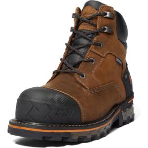 Timberland PRO Men's 6 Inch Boondock Soft Toe WP Industrial Work Boot (10.5, Brown)