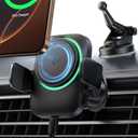 INIU for MagSafe Car Mount Charger, Qi2 Certified 15W Wireless Car Charger, Ultra Strong Magnet, Car Phone Mount with Cooling Fan, Air Vent Dash Phone Holder Mount for iPhone 16 15 14 13 12 Series (Black)