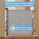 Retractable Baby Gate for Doorways and Stairs, Mesh Safety Gate for Pet, Indoor & Outdoor Use, One-Hand Operation, Easy Installation, 33.6" Tall, Expands to 55" WideGrey,33.6"x55" (Gray)