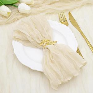 Beige Cheesecloth Napkins Set of 12 Cloth Napkin Easter Spring Gauze Napkins Boho Dinner Napkin Bulk 21x21'' for Wedding Baby Shower Birthday Party Decor