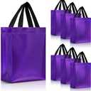 Nush Nush Shiny Purple Gift Bags Bulk, Set of 30 - Reusable Medium Gift Bags with Handles - Purple Goodie Bag Perfect for Halloween, Holidays, Birthday Party Favor, Small Business, Events - 8Wx4Dx10H
