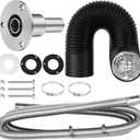 Honoson 79 25mm Universal Stainless Steel Exhaust Pipe Diesel Parking Air Heater Straight Thru Hull Exhaust Skin Fitting 24mm Tube Pipe Socket Hardware 3 Inch 16 ft Air Ducting for Car Vehicle Truck