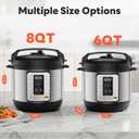 DUMOS 16-in-1 Electric Pressure Cooker, 6QT Programmable Multi Cooker with 12 One-Touch Presets, Soup Steam Yogurt and More, Ceramic Inner Pot Delay Start & Keep Warm, Includes Recipe Guide, Silver