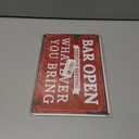 VSIIKO Bar Open and Cheers Funny Metal Tin Sign Home Bar Signs for Man Cave Coffee Small Vintage Wall Decor for Men 8x12 Inch2pcs