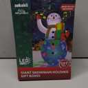 12FT Giant Christmas Inflatables Snowman Decorations Built-in Music Box & 360 Rotation 3-Colored LEDs Huge Christmas Inflatable Large Tall Snowman Christmas Blow Ups Decoration Outdoor Xmas New Year