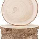 Maputune 8 Pcs 7-8 in Large Unfinished Wood Slices for Centerpieces, Natural Rustic Wooden Plate for DIY Craft, Round Wood Chips for Signage Painting Wedding Party Christmas Decor