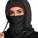 Ski Mask Fleece Balaclava, Winter Face Mask Windproof Neck Cover Warmer Hat Hood for Men Women (Black, M)