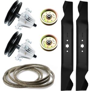 42 Inch Deck Rebuild Kit Replace for MTD/Cub Cadet/Troy Bilt CC30 Mini Rider LTX1040 LTX1042 RZT-42, with 2 Spindles 918-04822 918-04950, 2 Blades 742-04308, 2 Idlers 756-04129, 1 Belt 754-04060