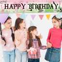 Pink And Green Movie Theme Birthday Banner, Magical Good And Bad Party Decor, Princess Girls Birthday Party Supply, Halloween Bday Banner