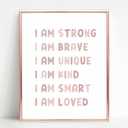 Girl Boho Nursery Decor, Girls Room Pink Decor, Inspirational Quotes, Positive Affirmations, Nursery Gift, Baby Room Wall Decor, Playroom Wall Decor, No Framed (11X14 INCH)