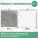 2 x 20-Pack Peel and Stick Marble Wall Tiles, 12 x 12 Self-Adhesive Backsplash Tile, PVC Wall Panels for Bathroom, Kitchen, Living Room and Laundry Room, Polish Dark Grey&White Marble (Not Real Tile)