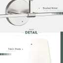 Bathroom Light Fixtures, Brushed Nickel Vanity Lights with Flared White Fabric Shade, 3 Light Wall Sconce, Modern Sconces Wall Lighting for Hallway Bedroom, VL837-BN-3