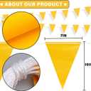 105ft Pennant Banner Flags, 7x10 Yellow 45 Pcs High Visibility Safety Flagging on String, Triangle Pool Flags for Backstroke, Construction Events Party Decoration Parking Marking Outside