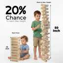 Outdoor Games Giant Wooden Tower Stacking Game - 54 Premium Pine Blocks Stack up to 4.5 FT with Custom Rules Board & Heavy Duty Carry Bag - Outdoor Lawn Games for Backyard Parties, Camping, Tailgating